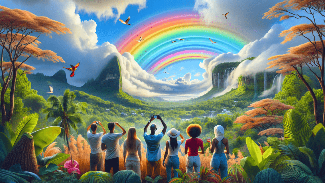 Beobachtung der Regenbogenähnlichen Naturphänomene in Chamarel