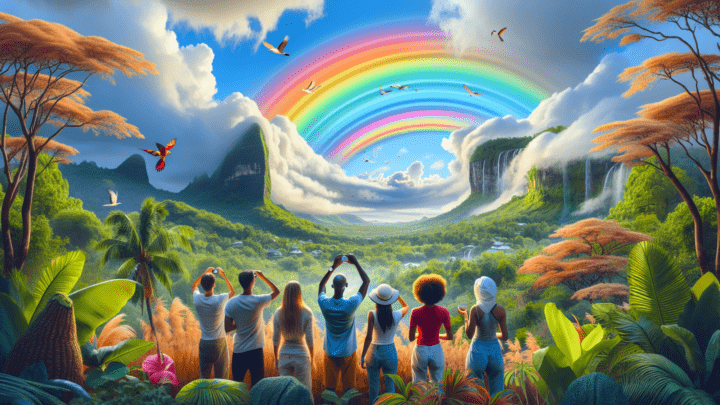 Beobachtung der Regenbogenähnlichen Naturphänomene in Chamarel